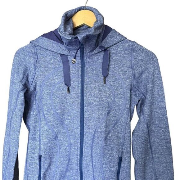 Lululemon Stride Jacket Heathered Royalty Blue Purple Hoodie Size 2 - Picture 4 of 11